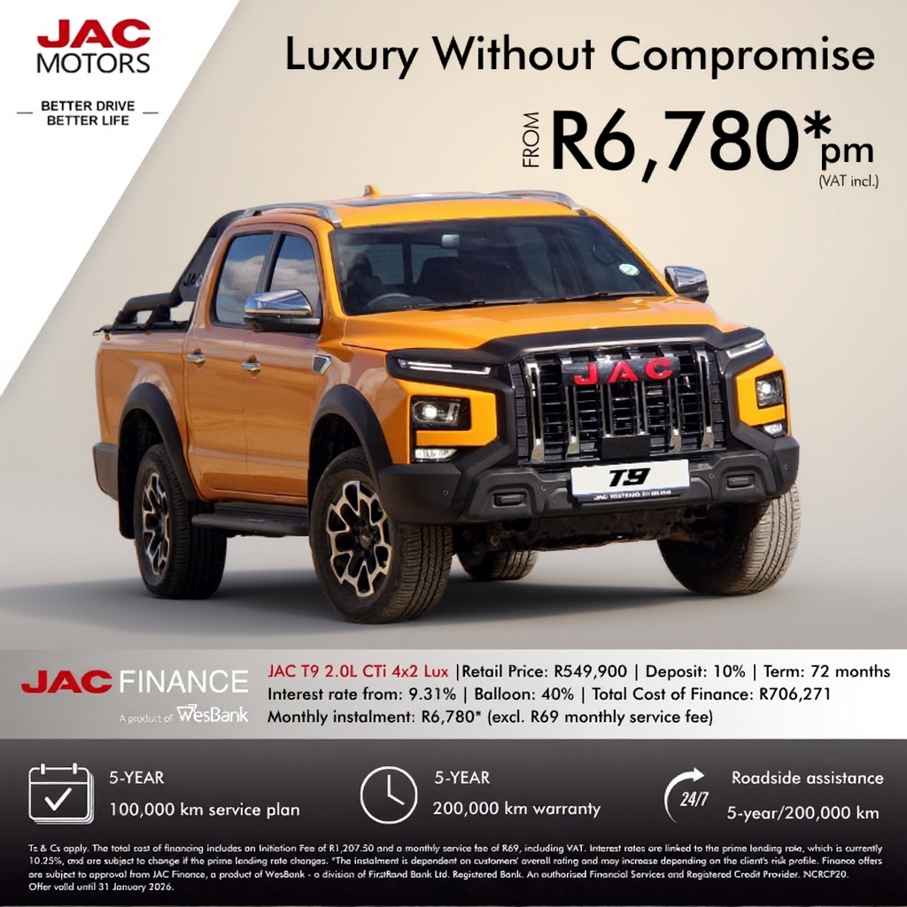 JAC T9 Lux 4×2 - Offer Details