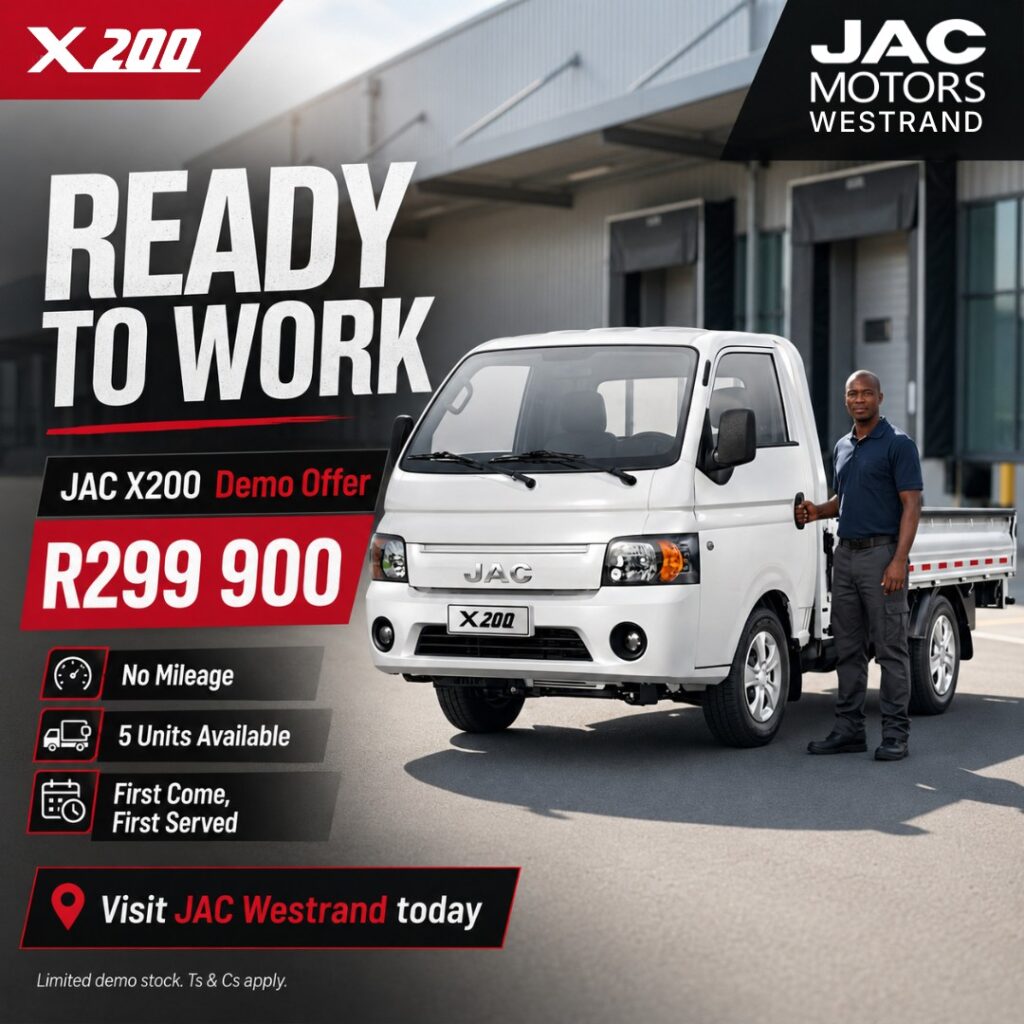 JAC X200 Single Cab Demo Models @ only R 299,900! - Offer Details