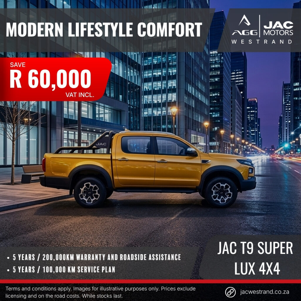 JAC T9 Super Lux 4×4 at the price of a 4×2