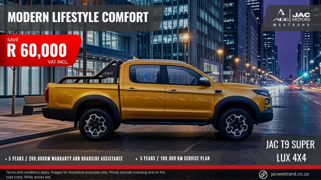 JAC T9 Super Lux 4×4 at the price of a 4×2